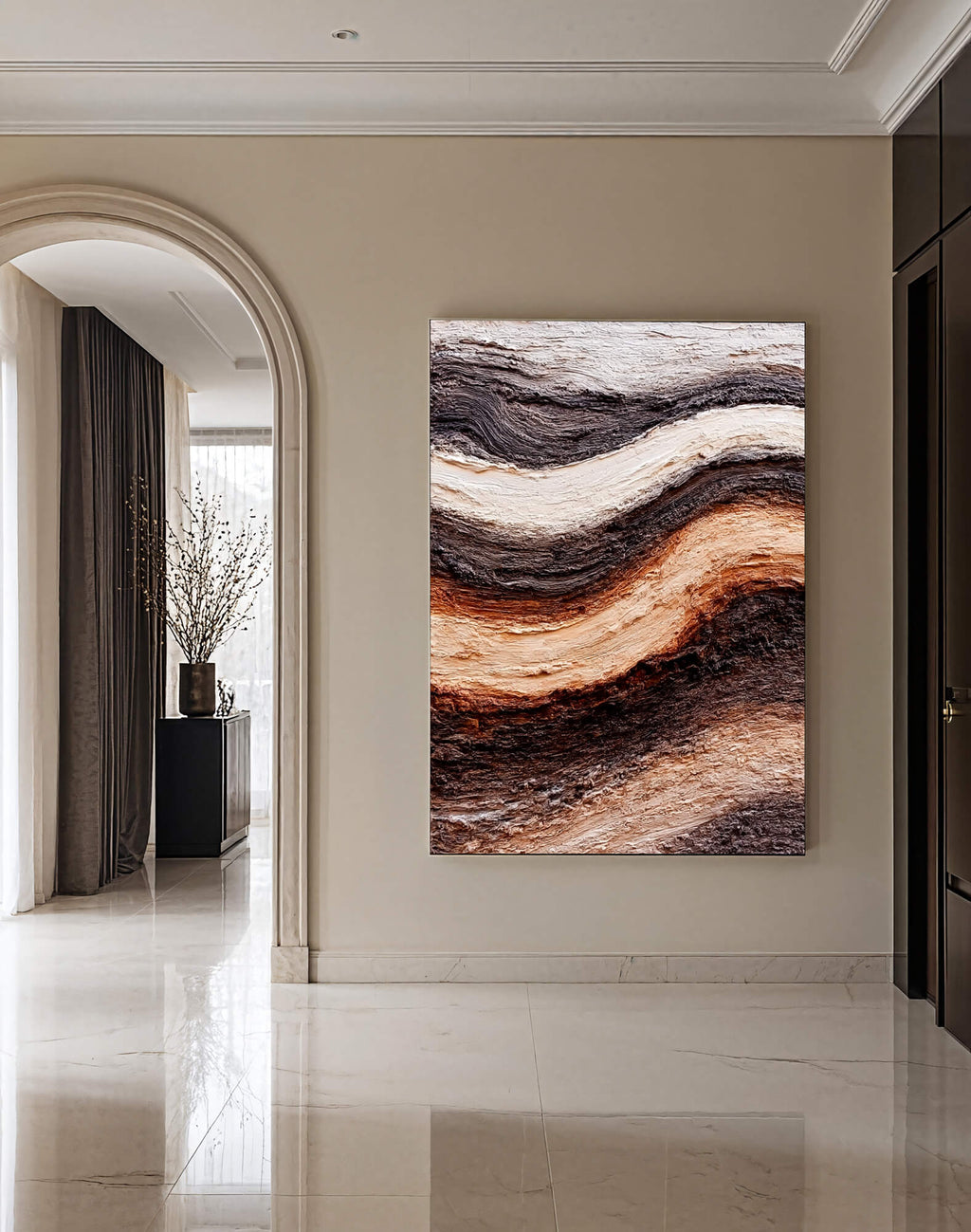 3D-Textured Art | Earthy Wave Layers