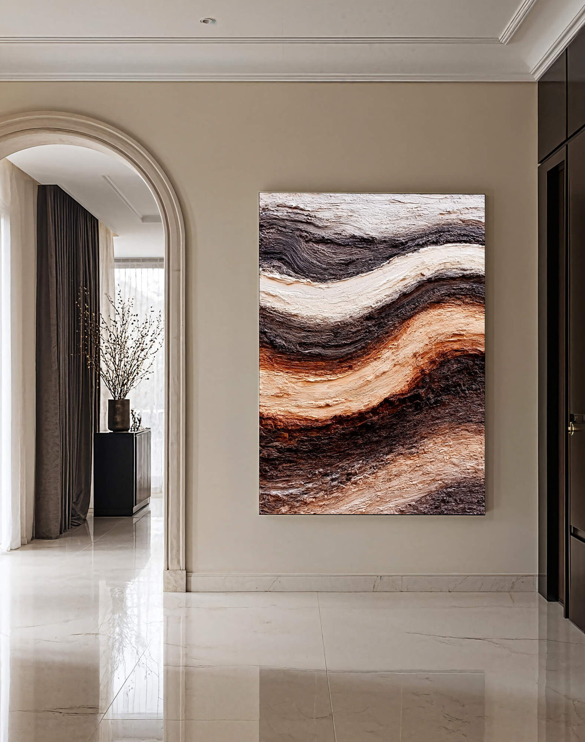3D-Textured Art | Earthy Wave Layers