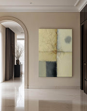 Wabi-Sabi Art | Cracked Neutral Grid