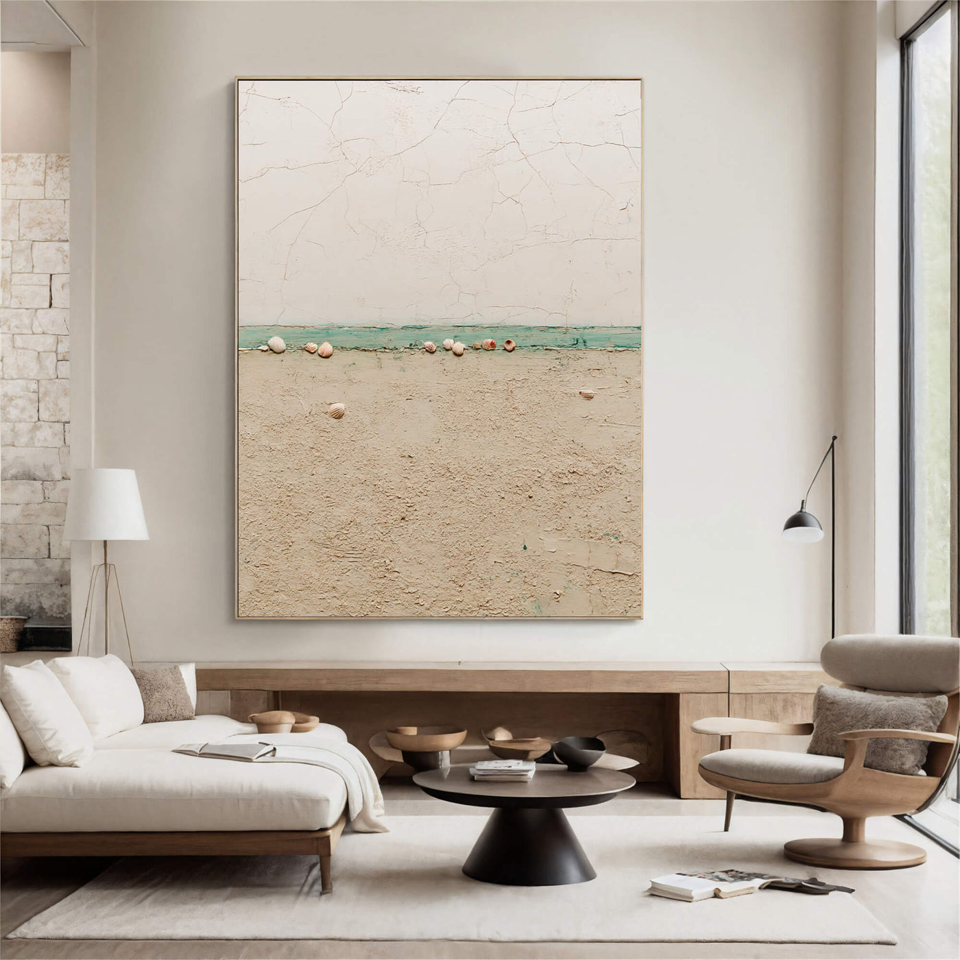 Wabi-Sabi Art | Seashell Cracked Shore