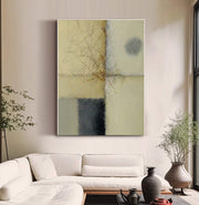 Wabi-Sabi Art | Cracked Neutral Grid
