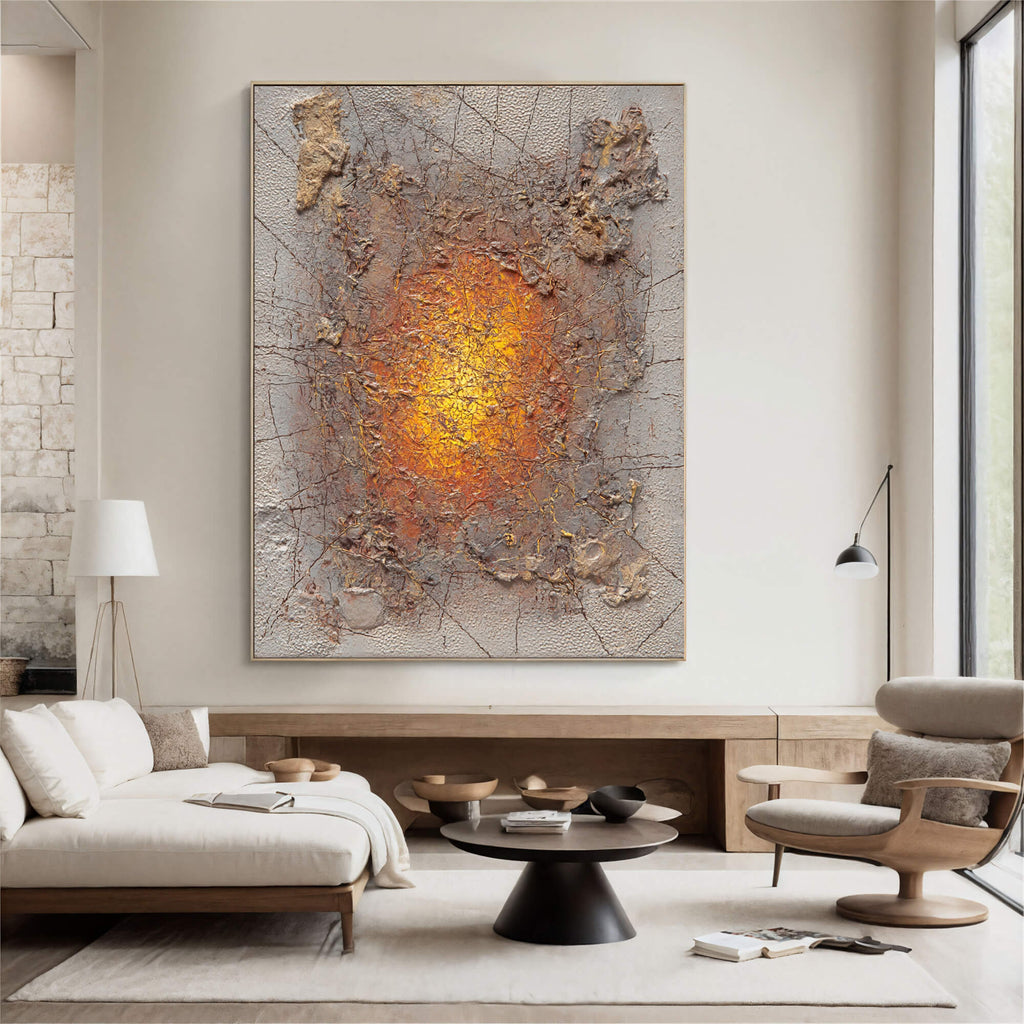 Wabi-Sabi Art | Cracked Amber Burst