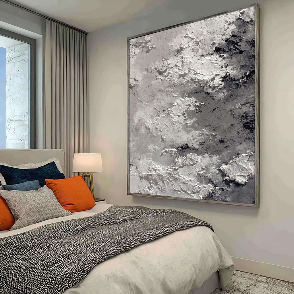 3D-Textured Art | Monochrome Cloud Relief