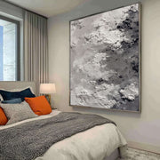 3D-Textured Art | Monochrome Cloud Relief