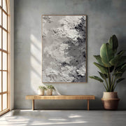 3D-Textured Art | Monochrome Cloud Relief