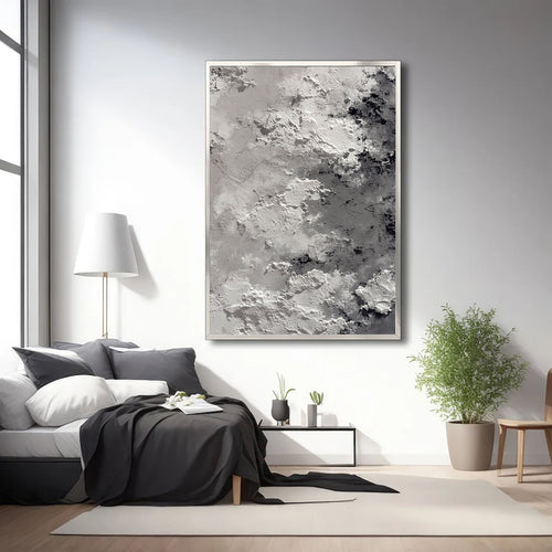 3D-Textured Art | Monochrome Cloud Relief