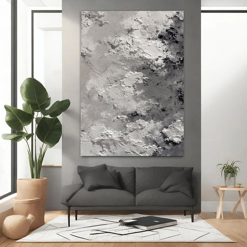 3D-Textured Art | Monochrome Cloud Relief