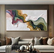 3D-Textured Art｜Multicolor Swirl Abstract Wall Painting