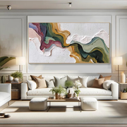 3D-Textured Art｜Multicolor Swirl Abstract Wall Painting
