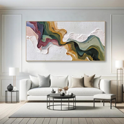 3D-Textured Art｜Multicolor Swirl Abstract Wall Painting