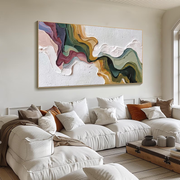 3D-Textured Art｜Multicolor Swirl Abstract Wall Painting