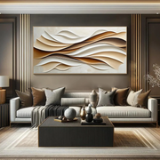 3D-Textured Art｜Layered Wave Wall Art
