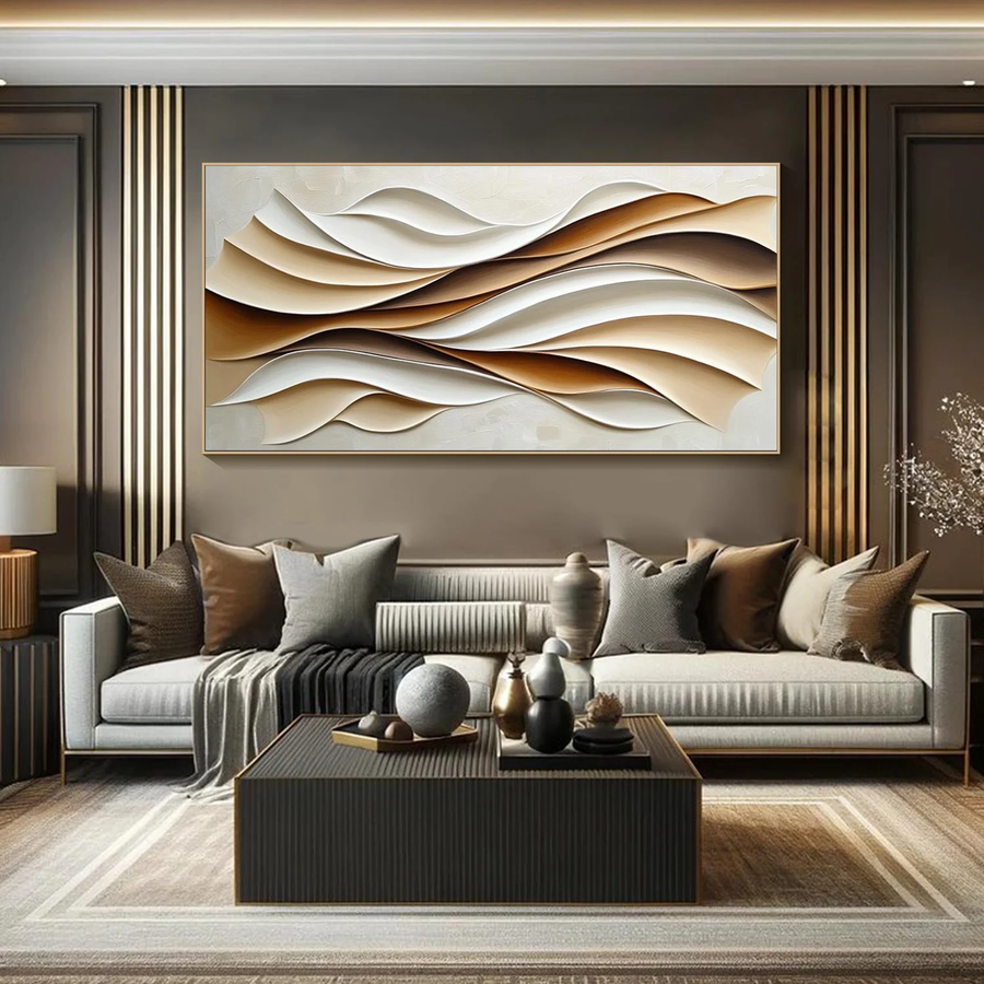 3D-Textured Art｜Layered Wave Wall Art