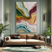 3D-Textured Art｜Multicolor Layer Flow Abstract Wall Painting