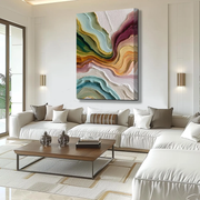 3D-Textured Art｜Multicolor Layer Flow Abstract Wall Painting