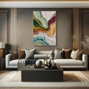 3D-Textured Art｜Multicolor Layer Flow Abstract Wall Painting
