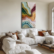 3D-Textured Art｜Multicolor Layer Flow Abstract Wall Painting