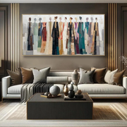 Abstract Art｜Colorful Dressed Women Wall Painting