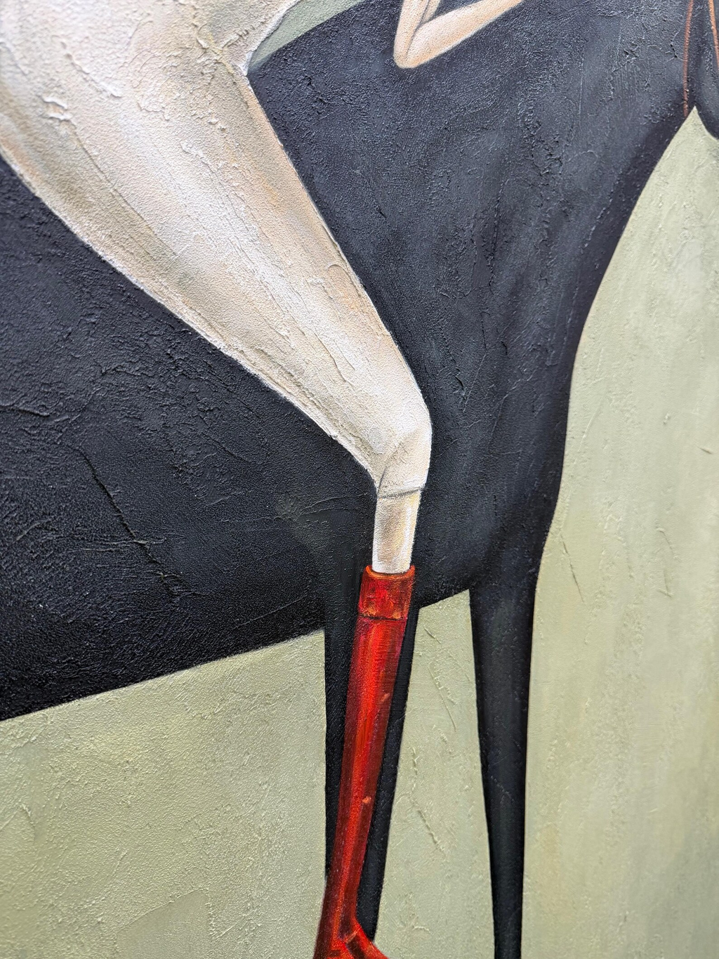 Vintage Americana Art | Abstract Minimalist Horse Hug Figure Canvas