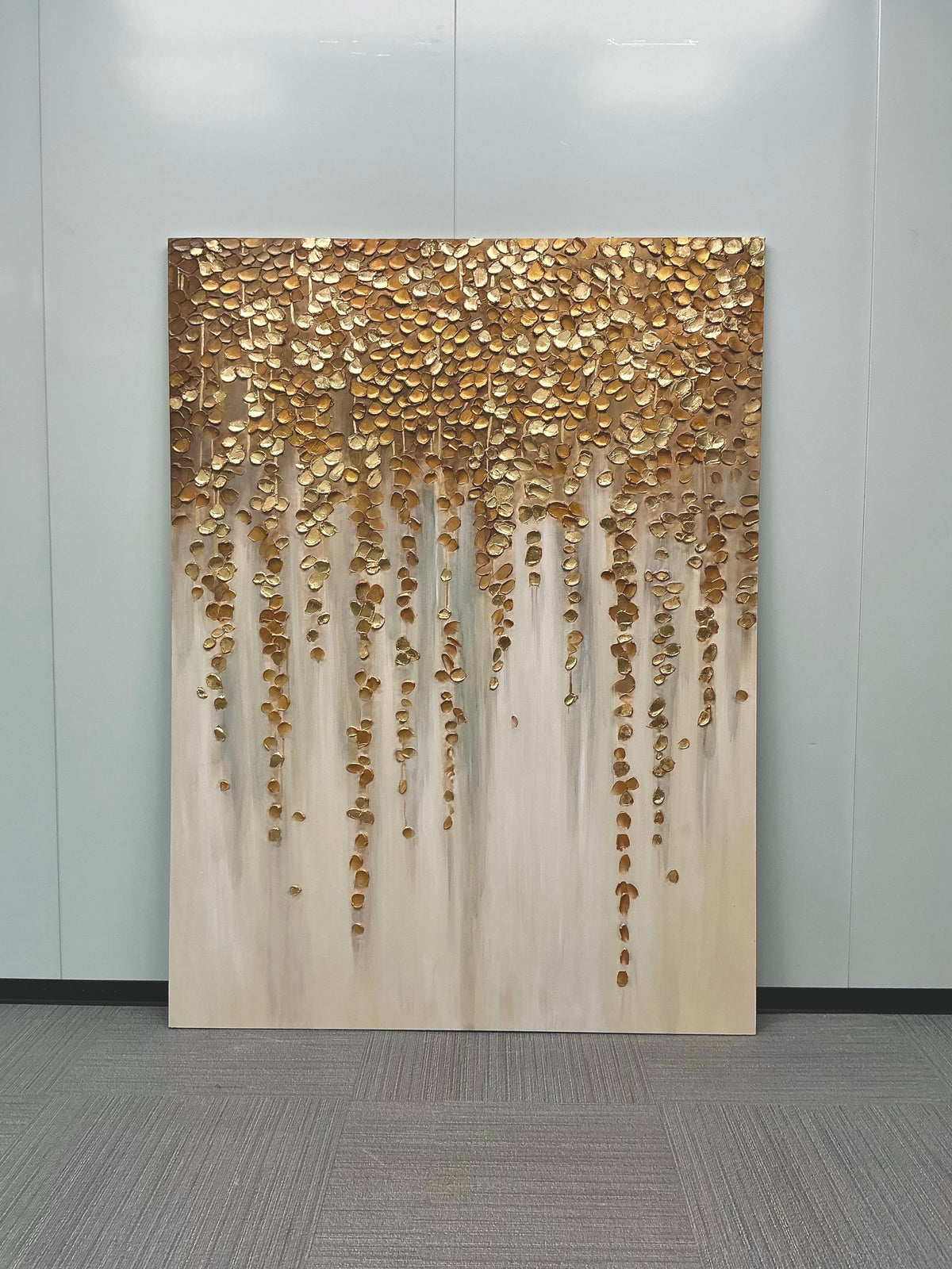 Contemporary Luxe Art | Golden Petal Falls
