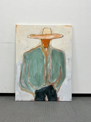Vintage Americana Art | Minimal Cowboy Figure