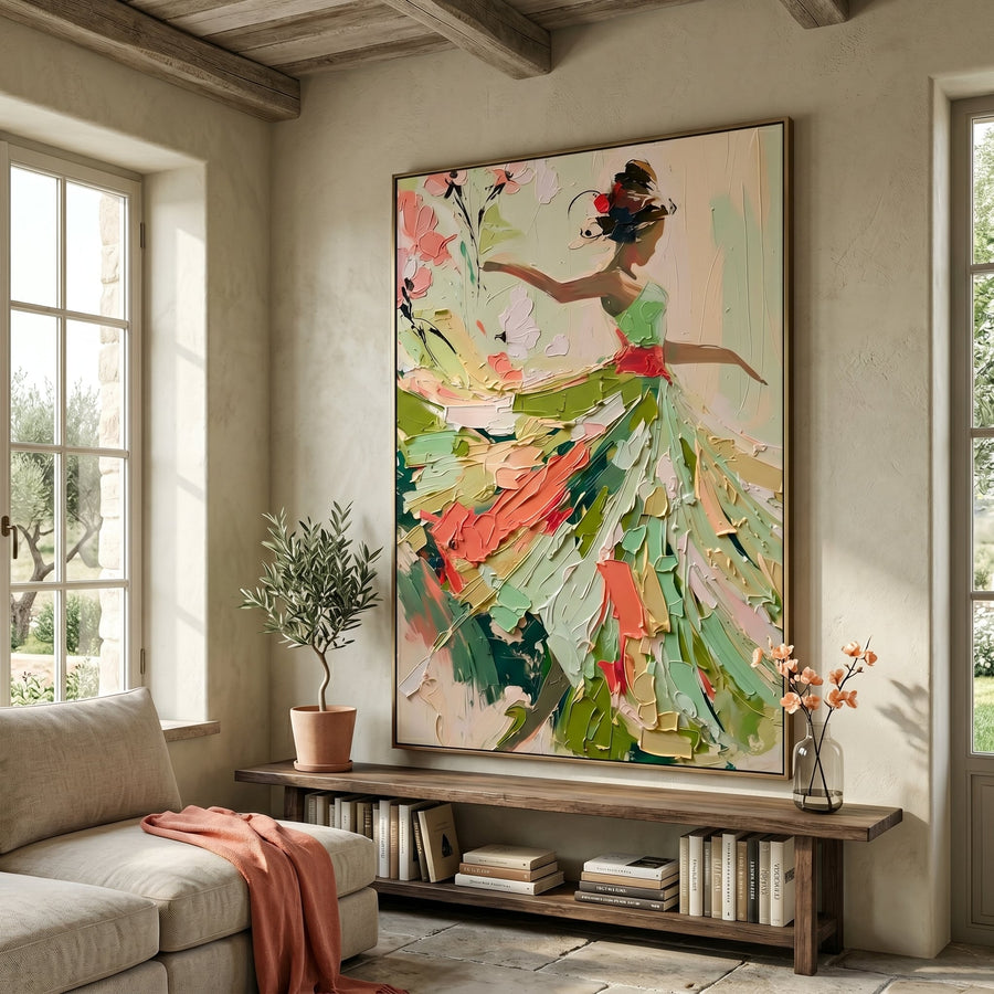 3D-Textured Art | Floral Dancer in Motion