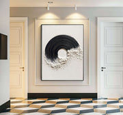 3D-Textured Art | Monochrome Wave Eruption