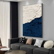3D-Textured Art | Indigo Shore & Frosted Wave