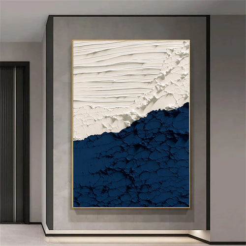 3D-Textured Art | Indigo Shore & Frosted Wave