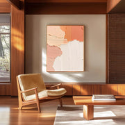 3D-Textured Art | Warm Peach Cream Palette