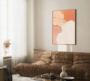 3D-Textured Art | Warm Peach Cream Palette