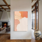 3D-Textured Art | Warm Peach Cream Palette