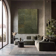 3D textured Art | Emerald Patchwork