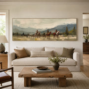 Vintage Americana Art | The Riders Between Mist and Memory