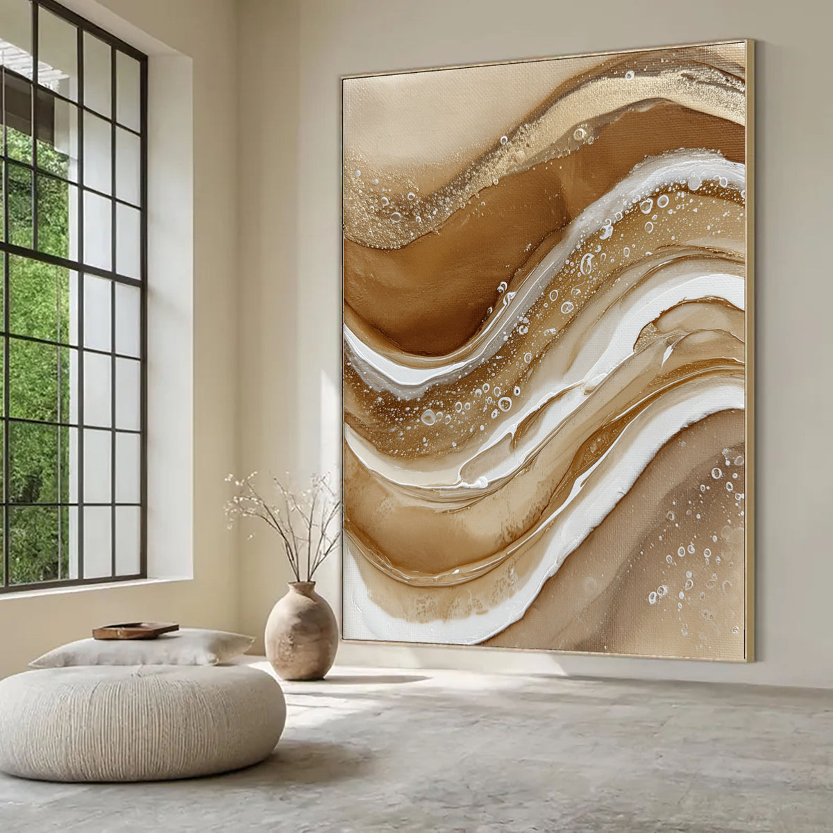 Abstract Art | Golden Fluid Drift