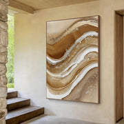 Abstract Art | Golden Fluid Drift