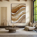 Abstract Art | Golden Fluid Drift