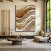 Abstract Art | Golden Fluid Drift