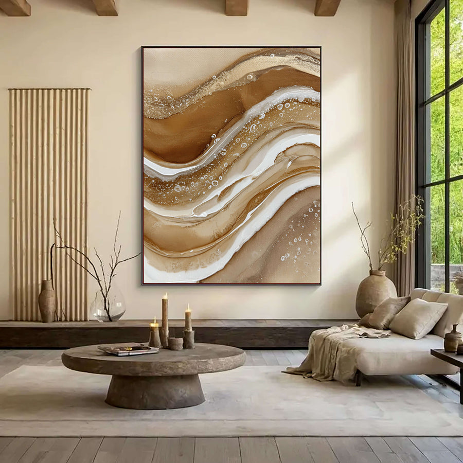 Abstract Art | Golden Fluid Drift