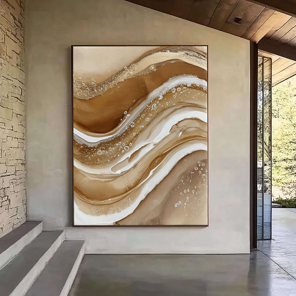 Abstract Art | Golden Fluid Drift