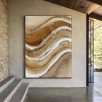 Abstract Art | Golden Fluid Drift