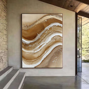 Abstract Art | Golden Fluid Drift