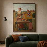 Vintage Americana Art | Prairie Folk Guitar Serenade-1