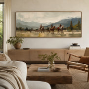 Vintage Americana Art | The Riders Between Mist and Memory