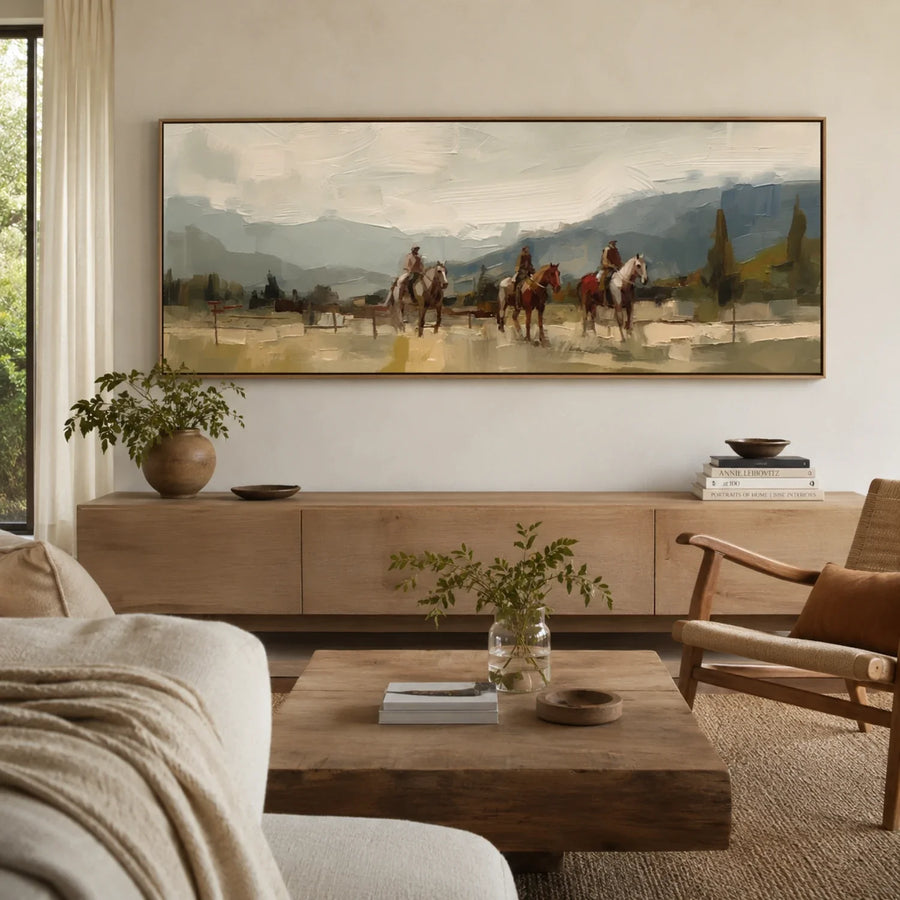 Vintage Americana Art | The Riders Between Mist and Memory