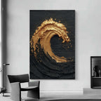 Contemporary Luxe Art | Gilded Midnight Wave