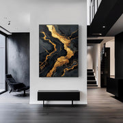 Contemporary Luxe Art | Gilded Onyx Currents