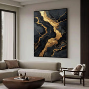 Contemporary Luxe Art | Gilded Onyx Currents