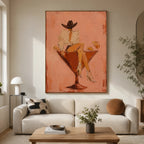 Vintage Americana Art | Cocktail Glass Cowgirl Hour