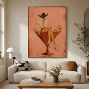Vintage Americana Art | Cocktail Glass Cowgirl Hour